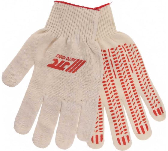 Изображение товара Перчатки х/б с ПВХ напылением и логотипом 10 кл. белые 42 гр. JTC XB1042 489228