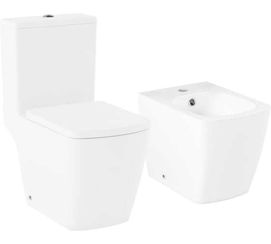 Изображение товара Унитаз напольный безободковый Lavinia Boho Aveo Compacto Rimless в комплекте 2 в 1 21030005