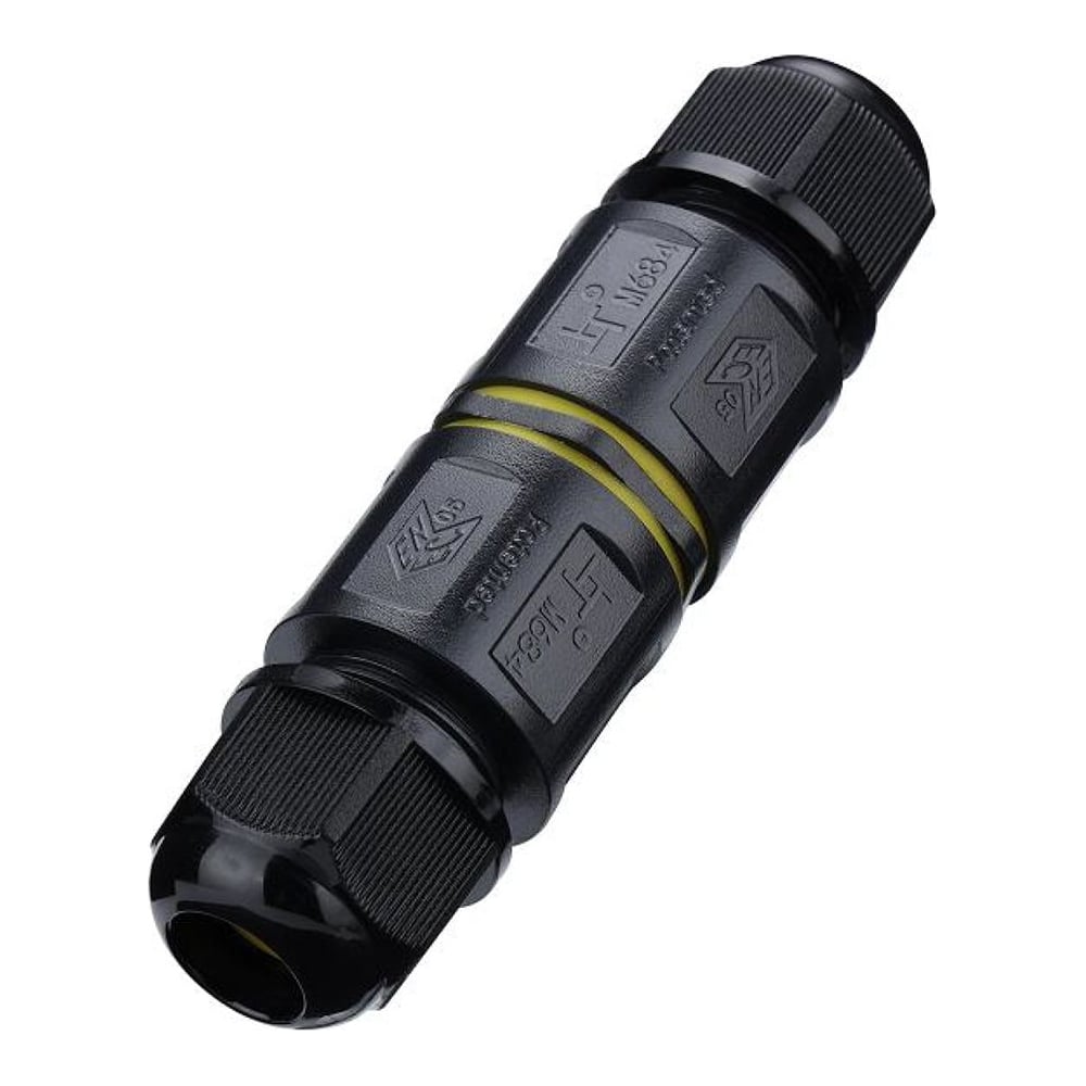 Изображение товара 3-контактный соединитель-коннектор STEKKER ld545 с рычажной клеммой, с пружинным контактом, IP68, черный, 49233