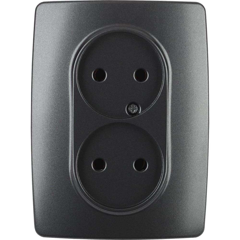 Изображение товара Розетка ЭРА 12-2107-05 2X2P 16A IP20 антрацит монтаж скрытый