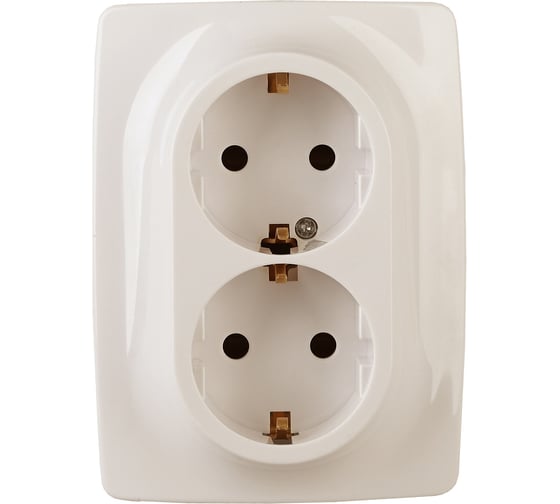 Изображение товара Розетка ЭРА 12-2116-02 2X2P E Schuko, 16A-250В, IP20, винт, 12, слоновая кость Б0029239