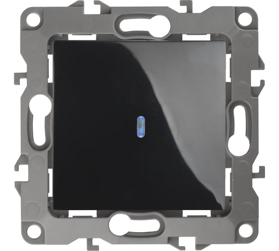 Изображение товара Выключатель с подсветкой ЭРА 12-1102-06 10АХ-250В, IP20, 12, чёрный Б0014638