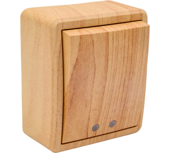 Изображение товара Выключатель с подсветкой ЭРА 11-1202-11 10АХ-250В, IP20, ОУ, Эксперт, сосна Б0020659