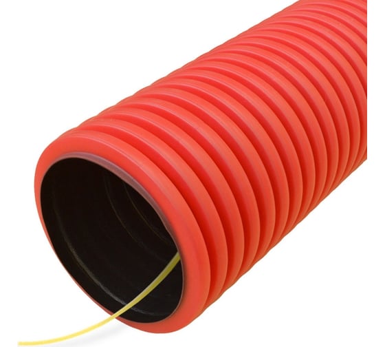 Изображение товара Гофрированная двустенная труба Промрукав ПНД гибкая тип 450 SN18 с/з красная д63 100м PR15.0025