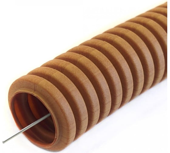 Изображение товара Гофрированная труба Промрукав ПВХ легкая 350 Н бук с/з д25 10м PR01.0041