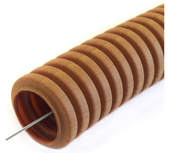 Изображение товара Гофрированная труба Промрукав ПВХ легкая 350 Н бук с/з д20 10м PR01.0038