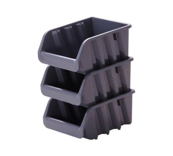 Изображение товара Ящик Blocker п/п 160х115х75 мм вкладываемый, штабелируемый цв. серый, 31403