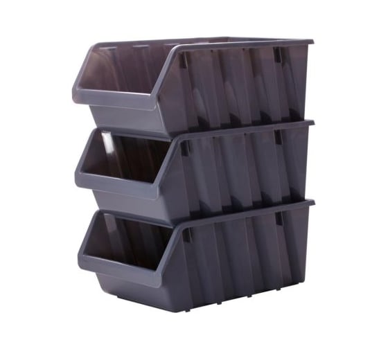 Изображение товара Ящик Blocker п/п 375х225х160 мм вкладываемый, штабелируемый цв. серый, 31424