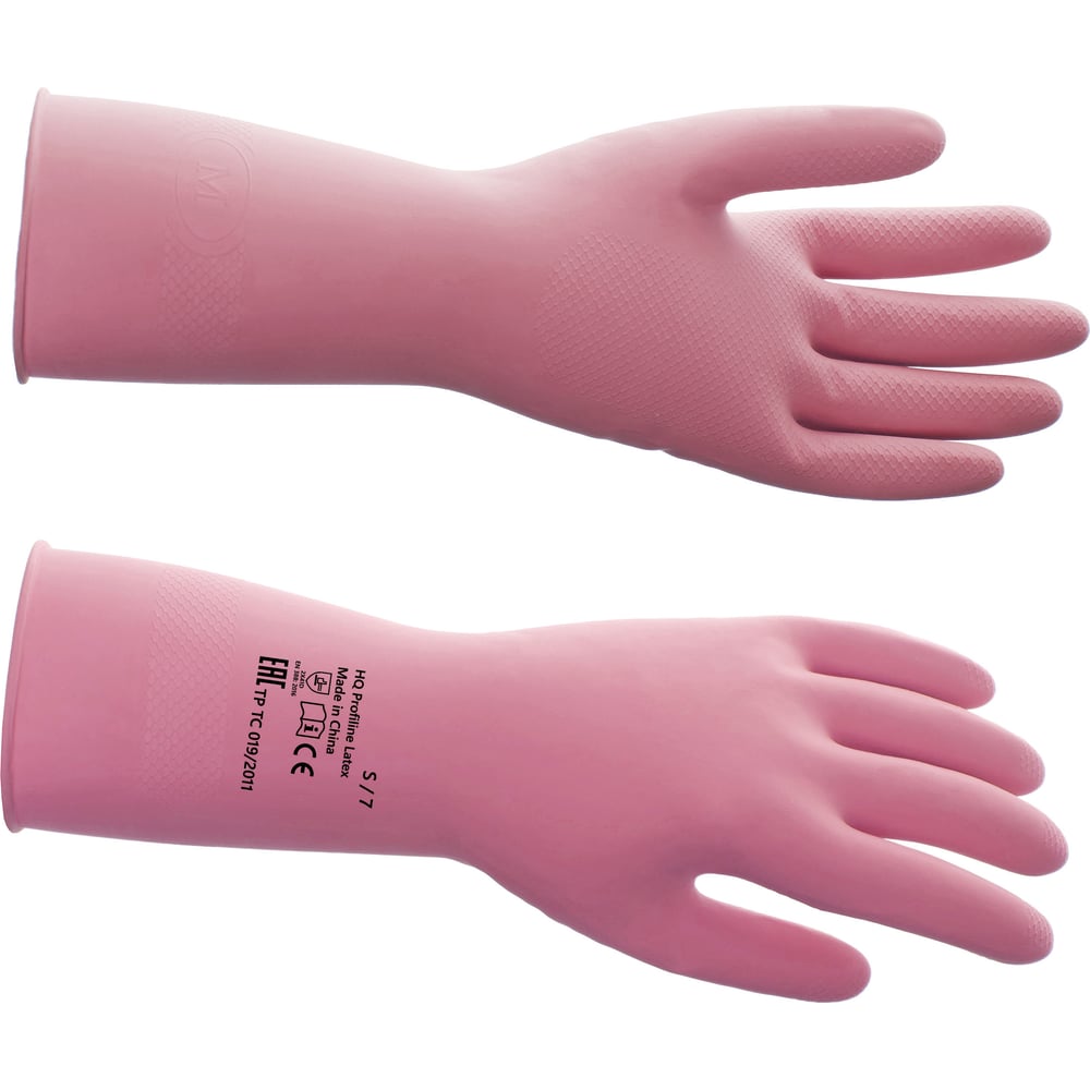 Многоразовые латексные перчатки HQ profiline перчатки хозяйственные латексные доляна размер l 33 г хб напыление жёлтый