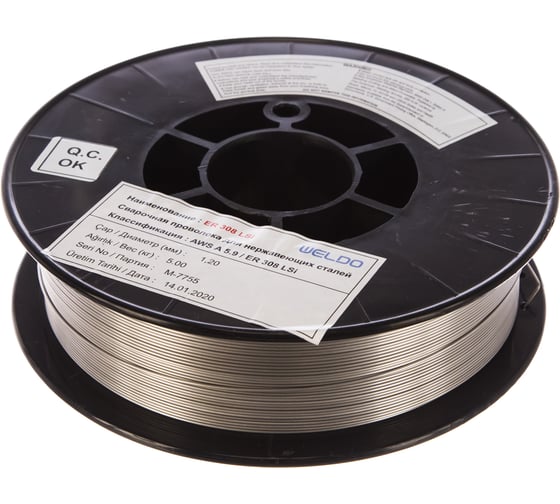 Изображение товара Проволока сварочная нержавеющая ER 308LSi (5 кг; 1.2 мм) WELDO X3962