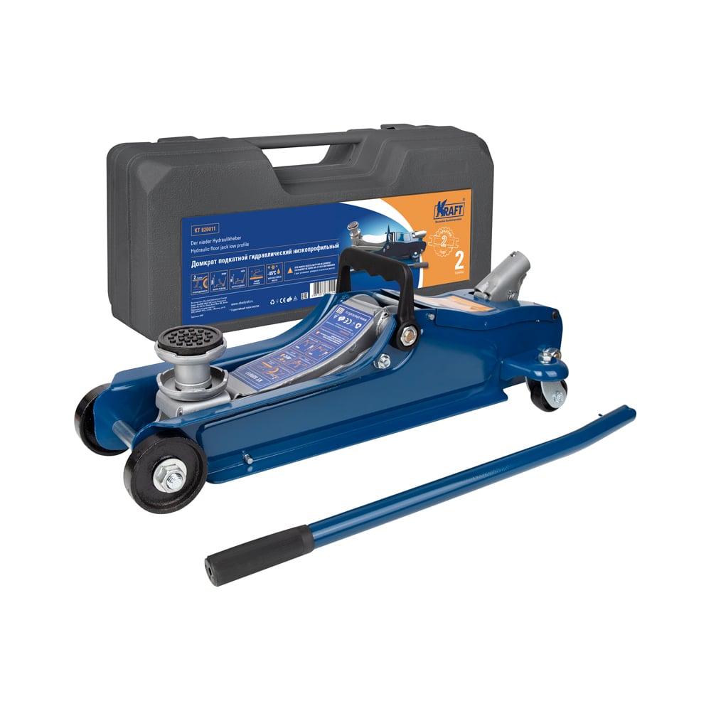 Изображение товара Подкатной низкопрофильный домкрат KRAFT 2 тонны 80-360 мм KT 820011