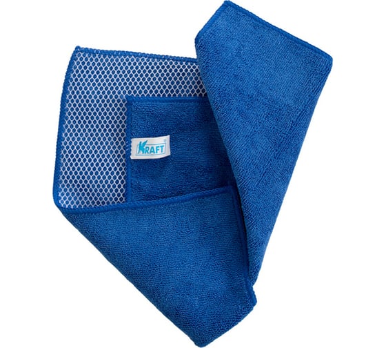 Изображение товара Салфетка из микрофибры с сеткой скрапер KRAFT 35x40 см KT 860616