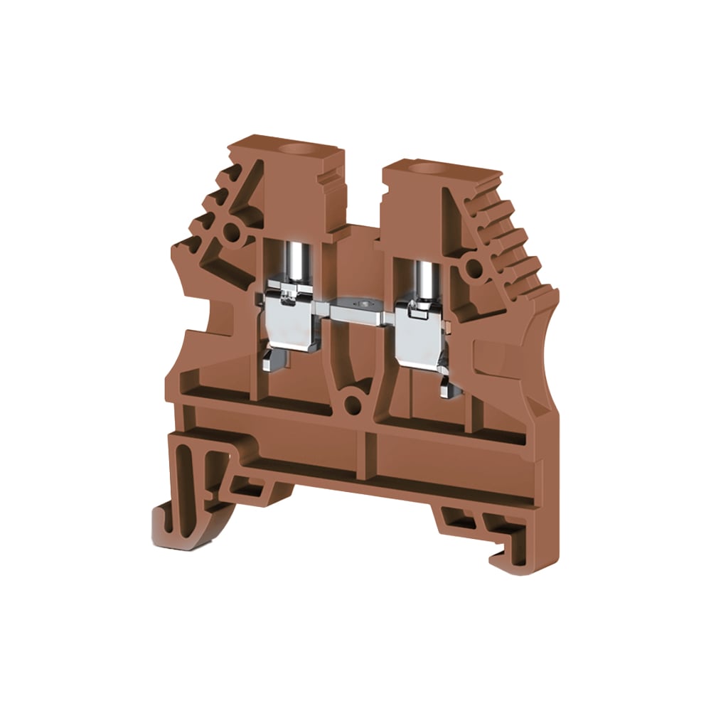 Изображение товара Клеммник на DIN-рейку Klemsan AVK2,5(RP) 2-х позиционный коричневый