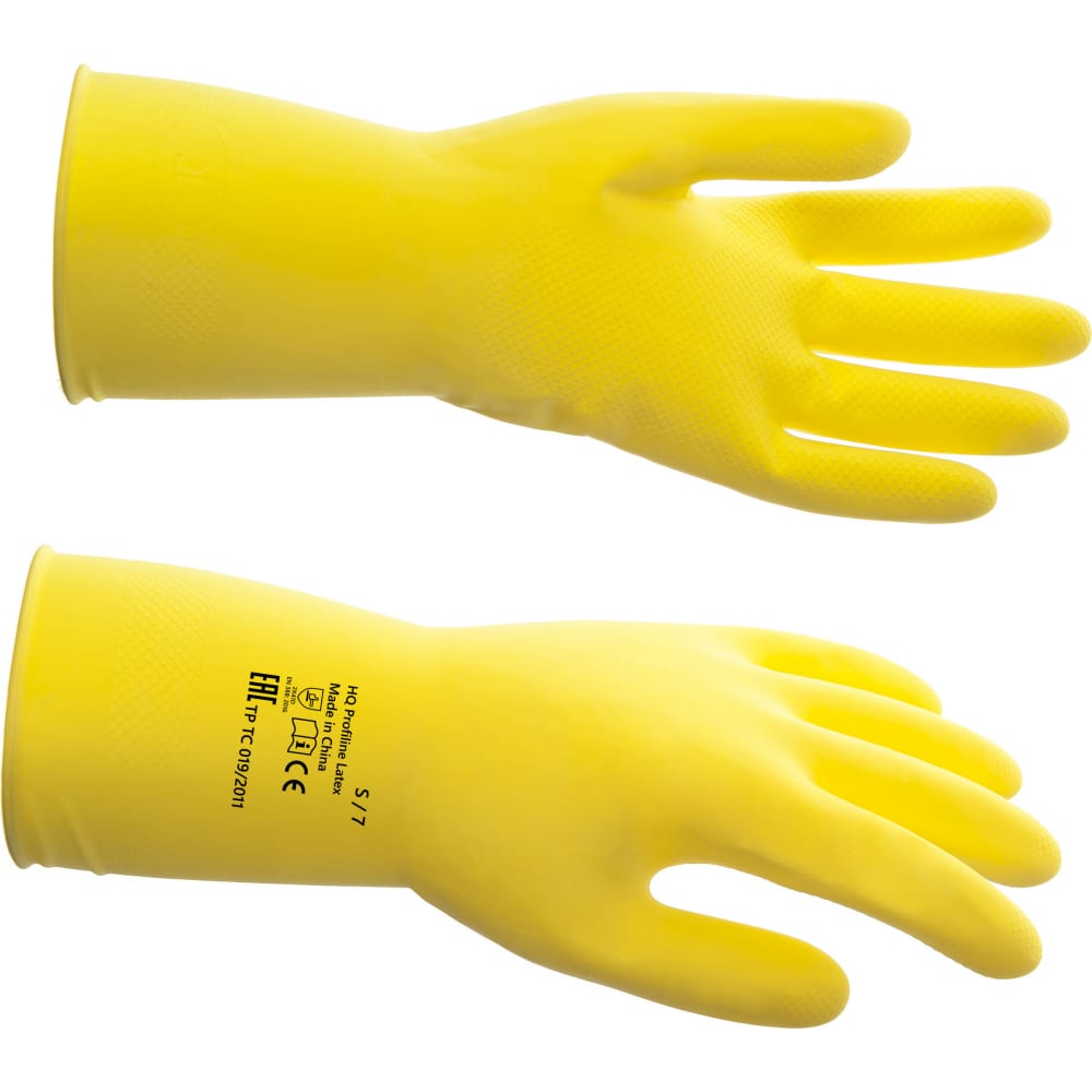 Многоразовые латексные перчатки HQ profiline перчатки хоз латексные лайма премиум многоразовые х б напыление суперплотные m средний 600571 12шт партия