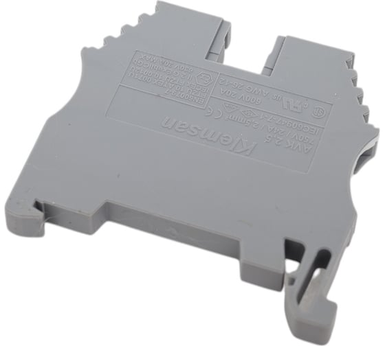 Изображение товара Клеммник на DIN-рейку Klemsan 2,5мм.кв., серый, AVK2,5(RP) 100 шт. 0.0.0.3.304120RP