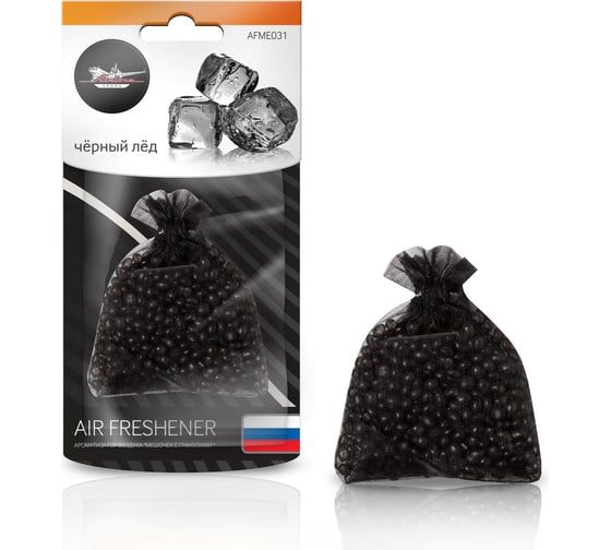 Изображение товара Подвесной ароматизатор Airline Мешочек с гранулами черный лед AFME031