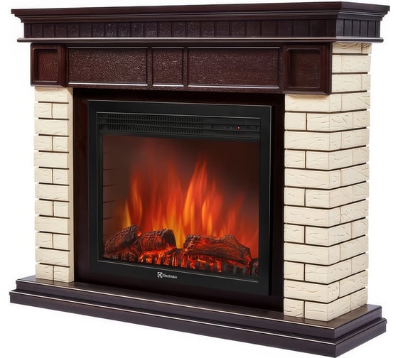 Изображение товара Портал Firelight Bricks 25 камень бежевый, шпон темный дуб НС-1202848