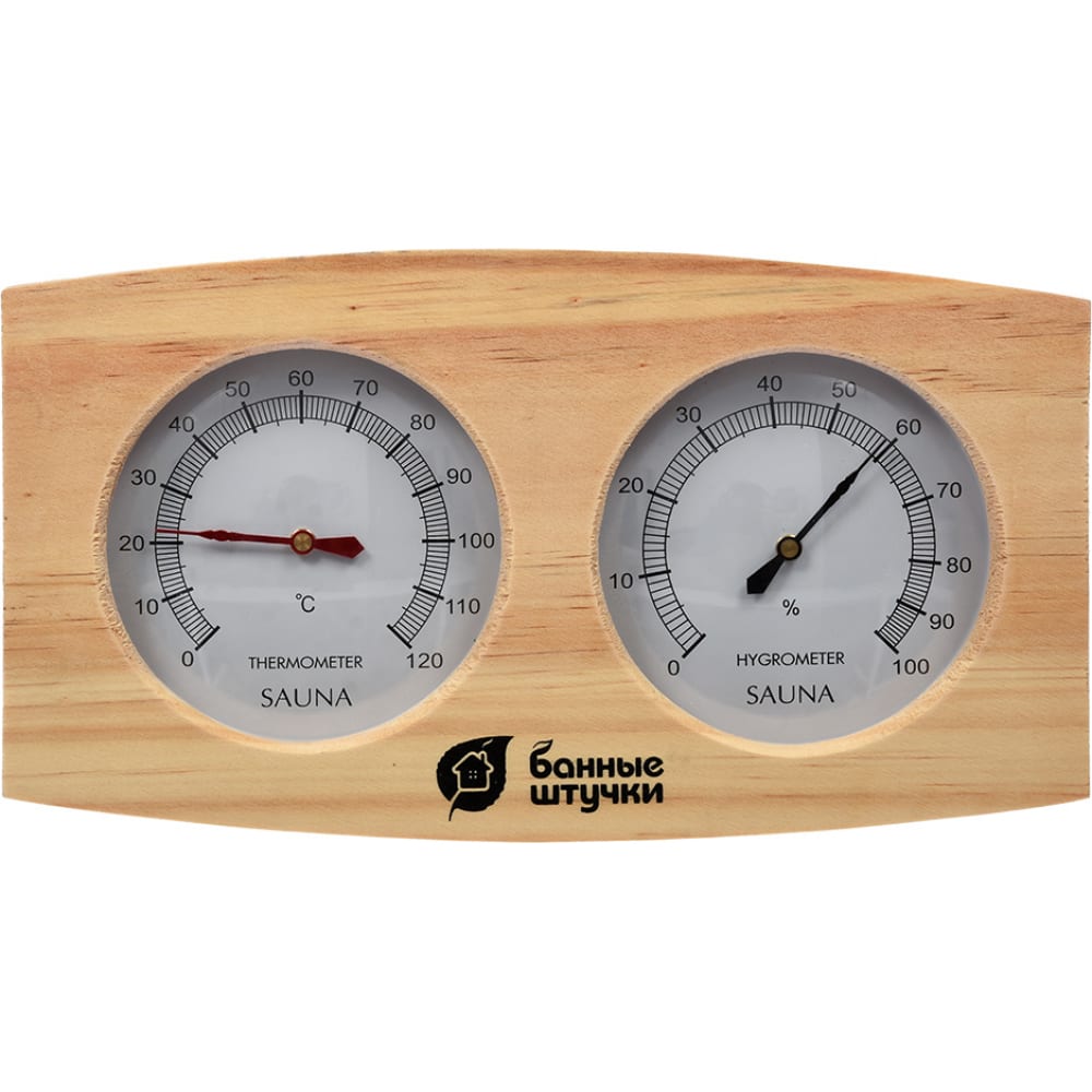 фото Термометр с гигрометром для бани и сауны банные штучки банная станция 24.5х13.5х3 см 18024