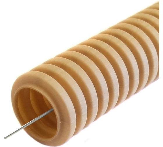 Изображение товара Гофрированная труба Промрукав ПВХ легкая 350 Н сосна д16 100 м PR01.0042
