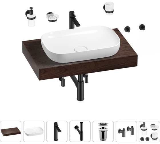 Изображение товара Раковина Wellsee 60 см со столешницей 80 смCroquisв наборе 10 в 1 201007957