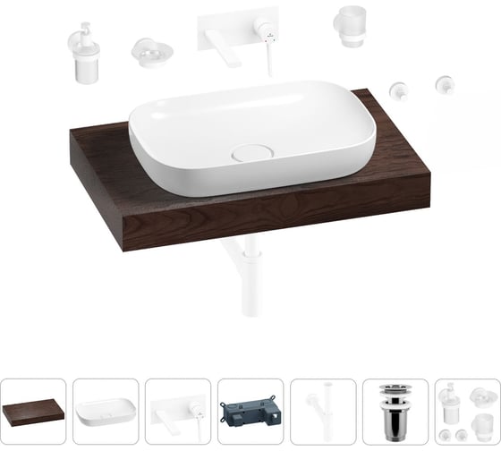Изображение товара Раковина Wellsee 60 см со столешницей 80 смCroquisв наборе 9 в 1 201007970