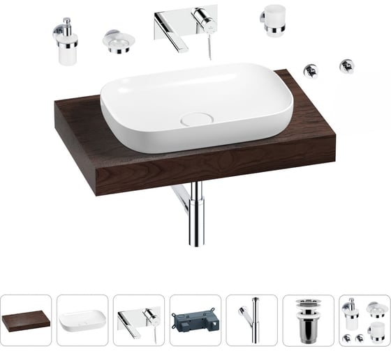 Изображение товара Раковина Wellsee 60 см со столешницей 80 смCroquisв наборе 9 в 1 201007966