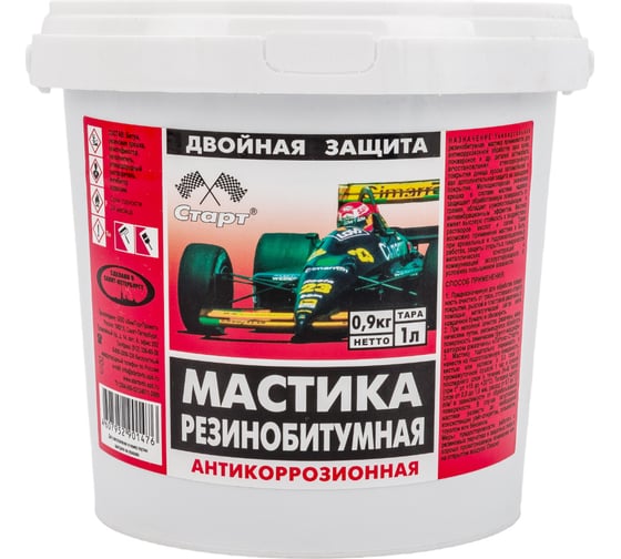 Изображение товара Резинобитумная мастика СТАРТ 1 л пэ 4607952901476