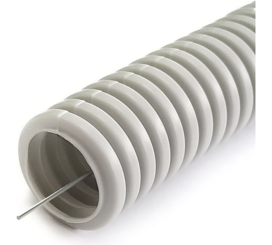 Изображение товара Гофрированная труба Промрукав ПНД лёгкая 350 Н безгалогенная HF стойкая к ультрафиолету серая с/з д32 25м PR02.0132