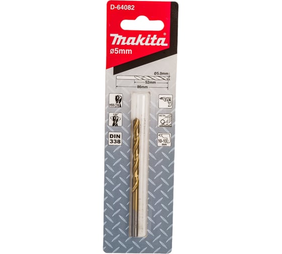 Изображение товара Сверло по металлу HSS-TiN (5х86 мм) Makita D-64082
