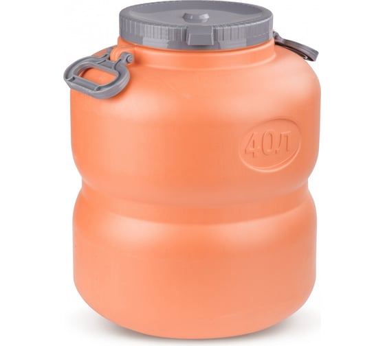 Изображение товара Канистра-бочка ЗПИ «Альтернатива» "Байкал" 40л оранжево-серый М7599