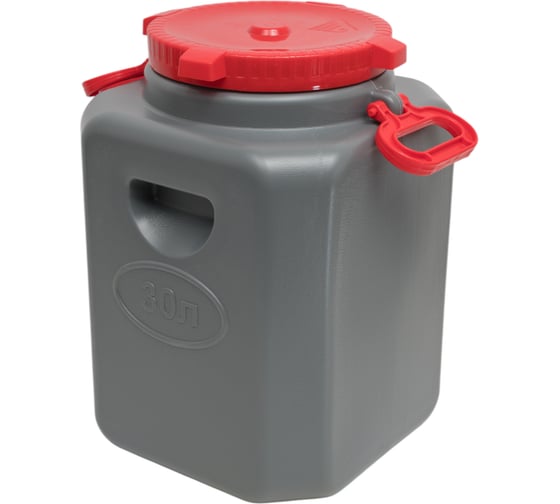 Изображение товара Канистра-бочка ЗПИ «Альтернатива» "Эконом" 30л горловина 215мм, с навесными ручками микс М8330