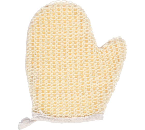 Изображение товара Мочалка из сизаля Банные Штучки варежка с хлопком, 18х20 см 40013