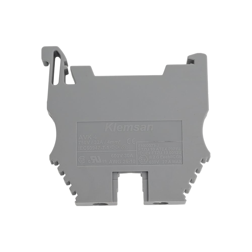 Изображение товара Клеммник на DIN-рейку Klemsan 4мм.кв., серый AVK4(RP), 80 шт