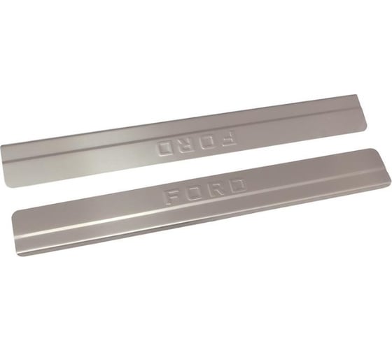 Изображение товара Накладки внутренних порогов FORD Fiesta 2015, ступенчатые нерж. сталь к-т 2 шт. DolleX NSN-001