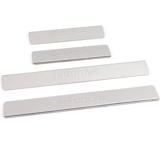 Изображение товара Накладки внутренних порогов HYUNDAI Solaris 2014-2016 нерж. сталь к-т 4 шт. DolleX NPS-053