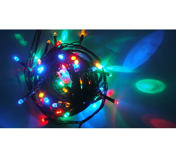 Изображение товара Электрогирлянда Светодиоды MOROZCO 3,9м.+3м. провод 40л, 8ф, многоцветная Э74480271