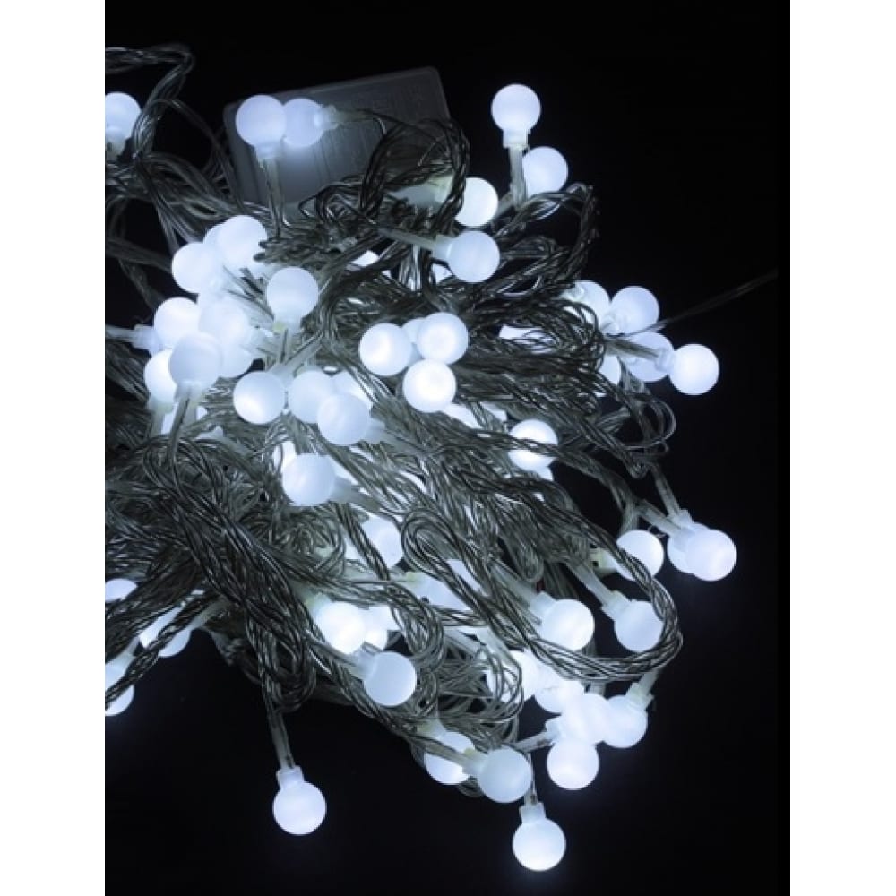 фото Светодиоды шарики morozco 100 ламп с контроллером, 8 функций, холодный белый э221005b