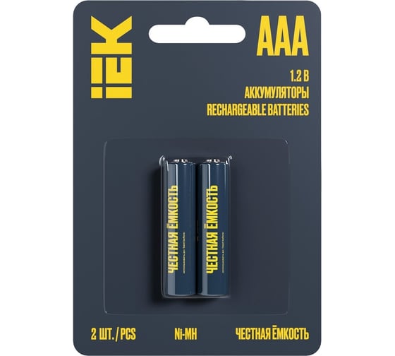 Изображение товара Аккумулятор IEK green ni-mh aaa 1100мач (2шт/блистер) AAK-NIMH-03-1100-L02