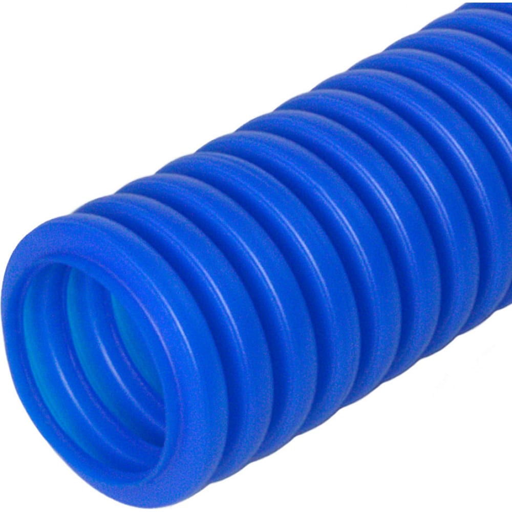 фото Гофрированная труба промрукав пнд защитная для мпт пешель синяя д20 100м pr02.0095