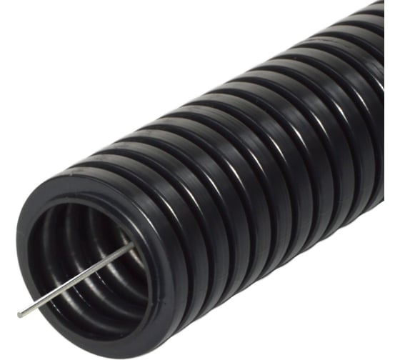 Изображение товара Гофрированная труба Промрукав ПА безгалогенная HF стойкая к ультрафиолету, черная с/з д63 15м PR02.0207