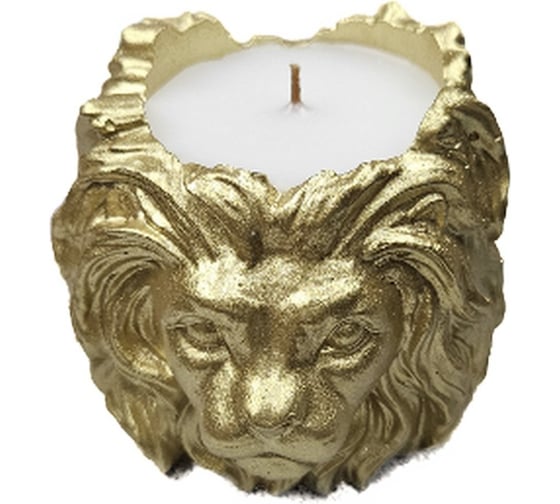 Изображение товара Декоративная свеча МУЛЬТИДОМ с подсвечником Лев размер 7,5x8х7 см МС5-212