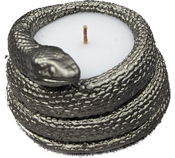 Изображение товара Декоративная свеча МУЛЬТИДОМ с подсвечником Змейка размер 7,5x7,5x4 см МС5-211