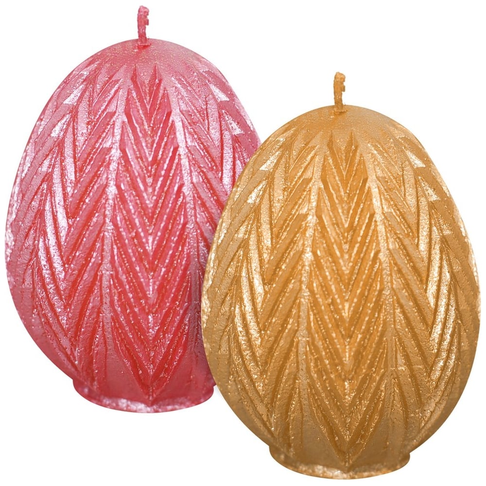 Изображение товара Декоративная свеча МУЛЬТИДОМ Пасхальное яйцо 5x5x6,5 см два цвета