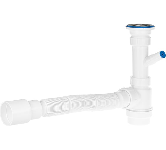 Изображение товара Сифон для выпуска MasterProf 40-52 мм, 1.1/2x40, с нерж.решеткой, гофротрубой 40x40/50, дополнительным патрубком с отводом для с/м ИС.110678