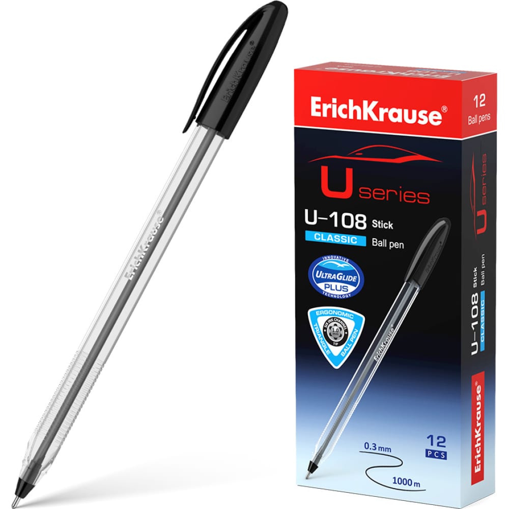 Шариковая ручка ErichKrause валик игольчатый для наливных полов ормис ремоколор крупная игла пластик 240хдиаметр 105 мм с бюгелем 04 7 424