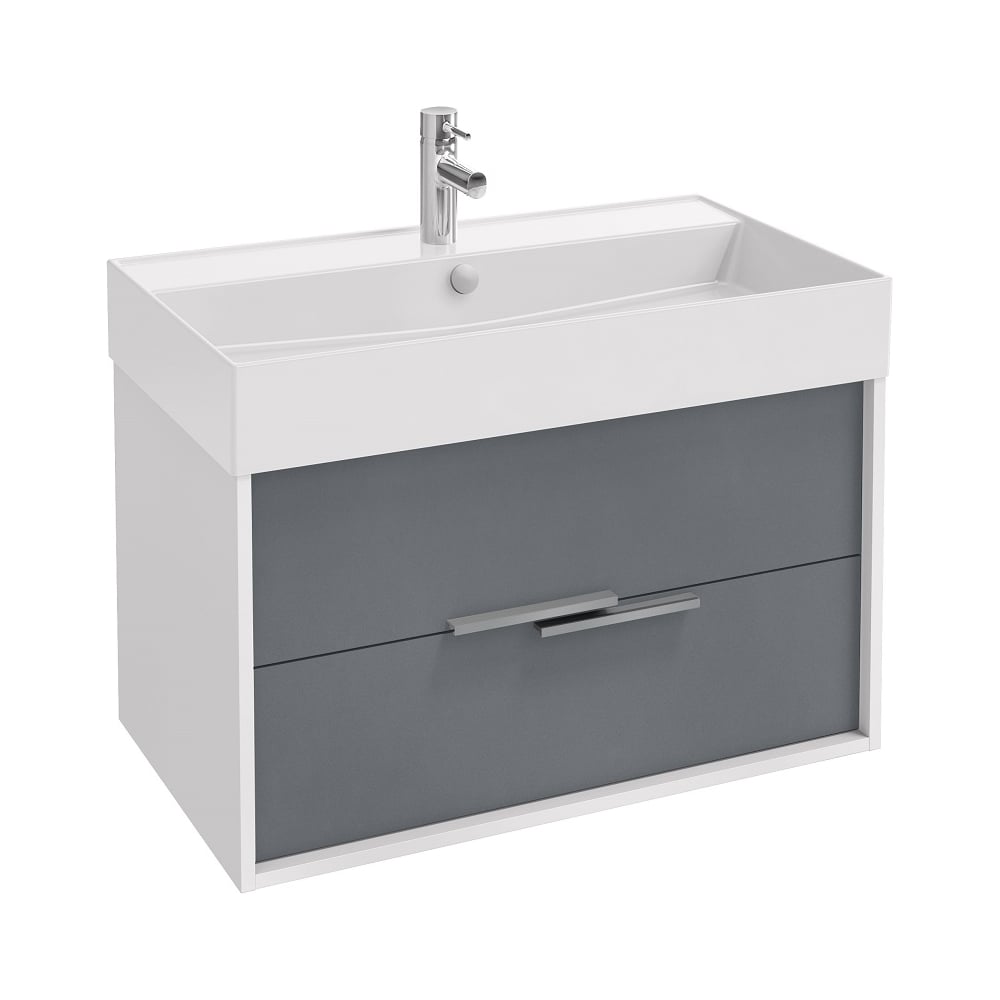 Изображение товара Тумба для раковины 80 см Jacob Delafon VIVIENNE корпус белый фасад серый