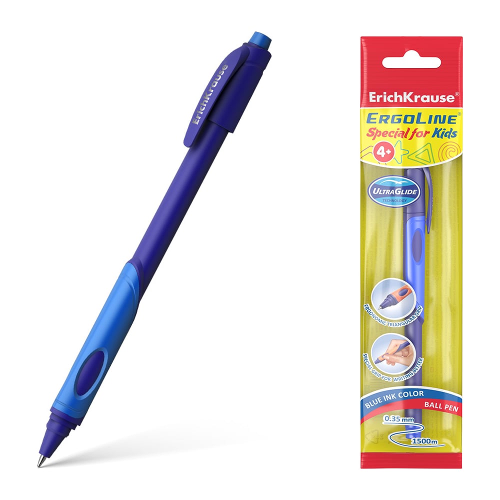 Шариковая ручка ErichKrause набор для фитнеса onlitop эспандер ленточный скакалка скоростная фиолетовый