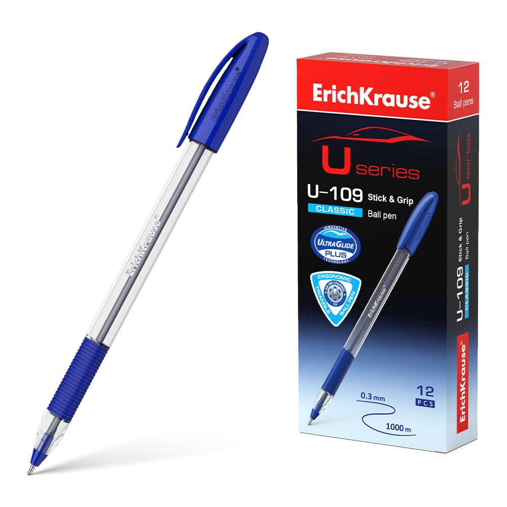 Шариковая ручка ErichKrause ручка шариковая munhwa mc gold узел 0 5 мм чернила фиолетовые штрихкод на ручке