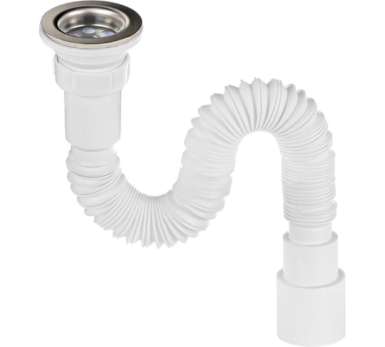 Изображение товара Гофросифон MasterProf 800 мм для выпуска 43-52 мм, 1.1/2"х32/40/50 с нерж. решеткой ИС.110696