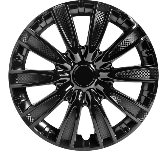 Изображение товара Колесные колпаки Airline 15" Торнадо, черный глянец, карбон, комплект 2 шт. AWCC-15-09